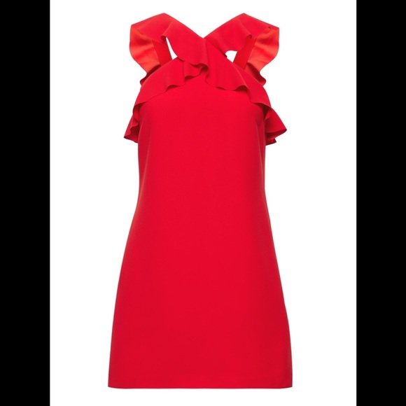 Banana republic petites ruffle dress 4p cocktail - Picture 2 of 5